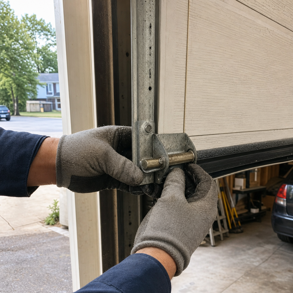 Garage door roller and track replacement by professional in Brookhaven, GA